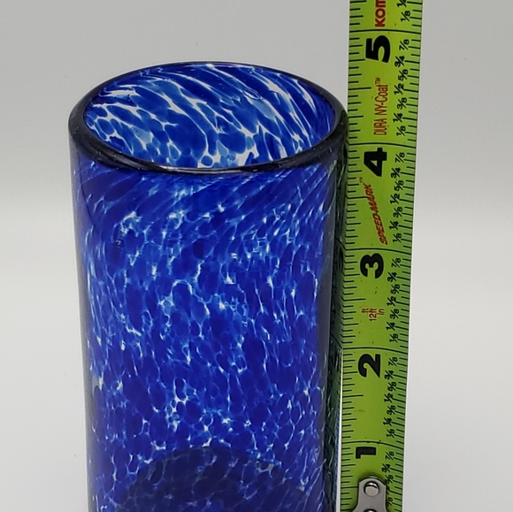 Unique Handblown Glass Water Tumblers Drinkware (Set of 6), "Marine" - Picture 6 of 7